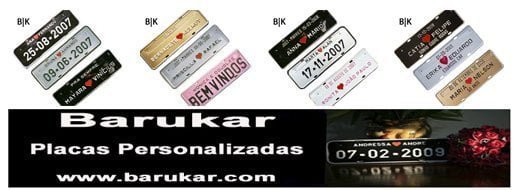 Placas de carro Personalizadas "Decorativas" para casamentos Placas de carro Personalizadas para casamentos